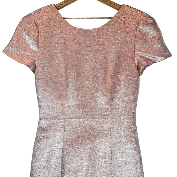 Express Rose Gold Metallic Shimmer Mini Dress - Picture 3 of 10